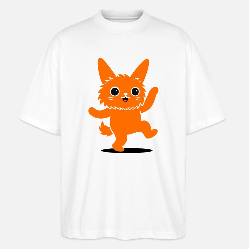 Witziger Tier-Charakter mit großen Augen - Stanley/Stella Oversized Unisex Bio T-Shirt Blaster 2.0 - Weiß