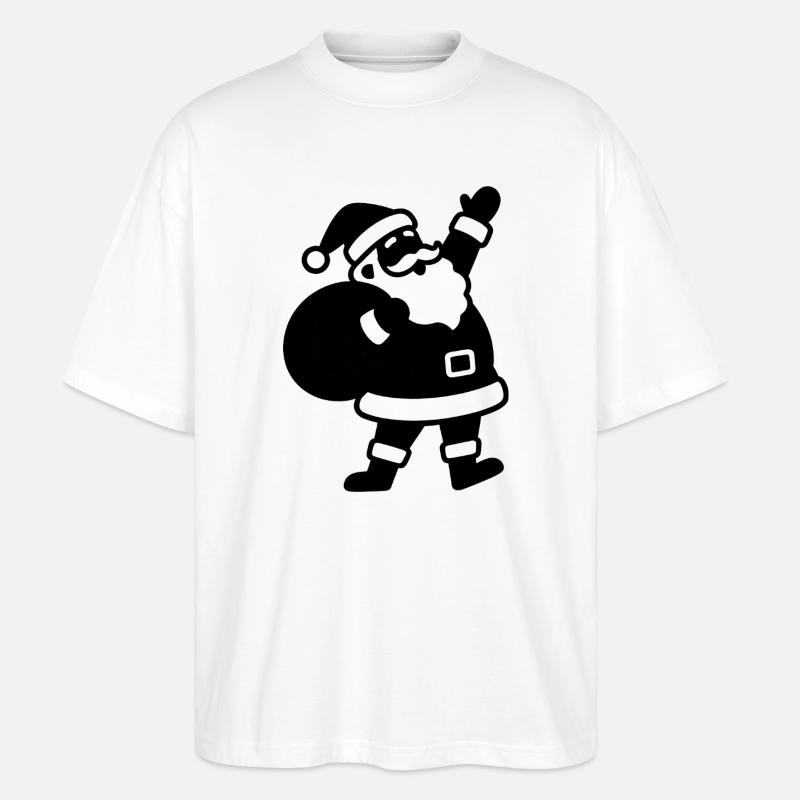 Weihnachtsmann Silhouette mit Sack - Stanley/Stella Oversized Unisex Bio T-Shirt Blaster 2.0 - Weiß