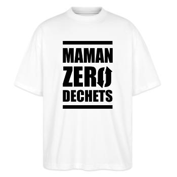 Zero waste mom - Stanley/Stella Oversized Unisex Organic T-shirt Blaster 2.0 - white - Front - Alina (178cm) & Michal (187cm)