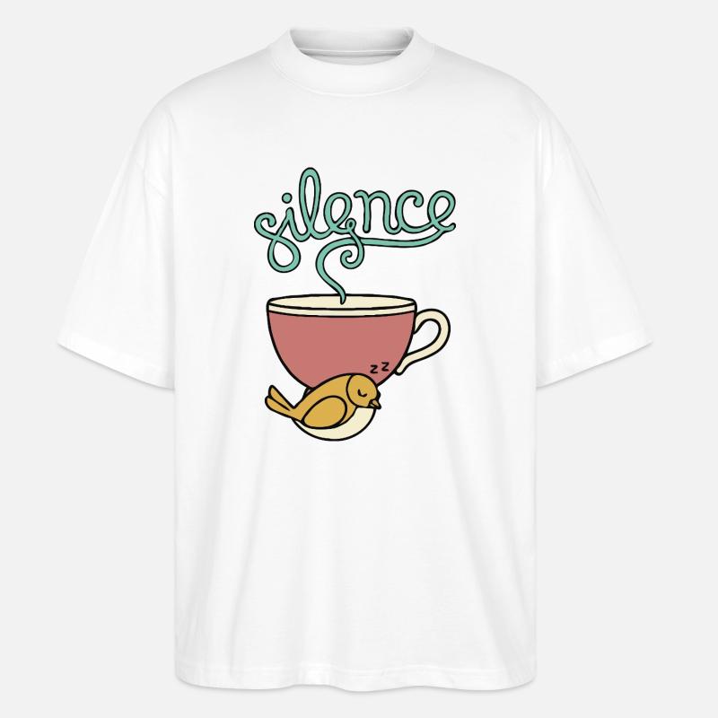 Stille in einer Tasse Tee - Stanley/Stella Oversized Unisex Bio T-Shirt Blaster 2.0 - Weiß