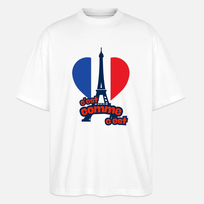 c'est as c'est – Frankreich - Stanley/Stella Oversized Unisex Bio T-Shirt Blaster 2.0 - Weiß
