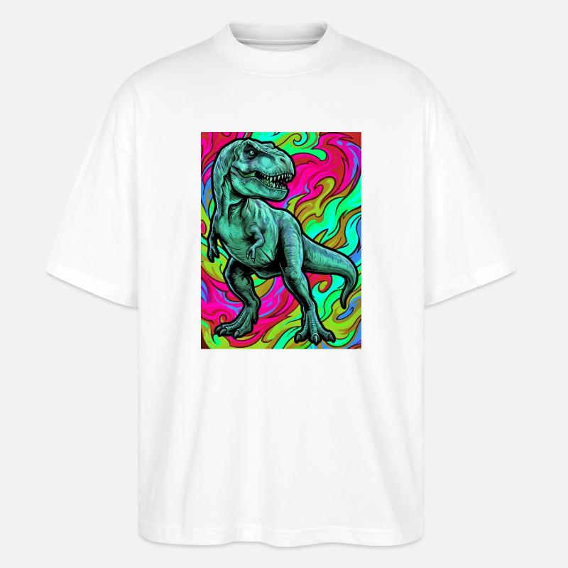 Dinosaurier - Stanley/Stella Oversized Unisex Bio T-Shirt Blaster 2.0 - Weiß