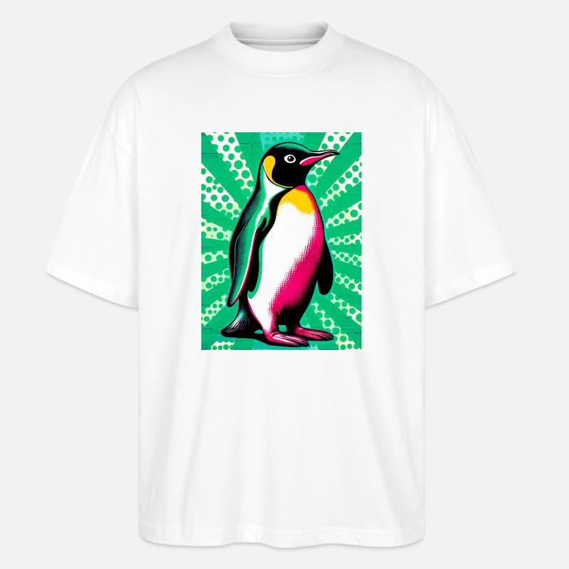 Pinguin - Stanley/Stella Oversized Unisex Bio T-Shirt Blaster 2.0 - Weiß
