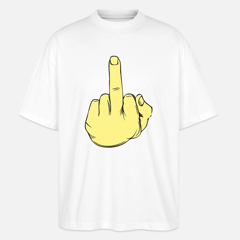 Stinkefinger Illustration - Stanley/Stella Oversized Unisex Bio T-Shirt Blaster 2.0 - Weiß