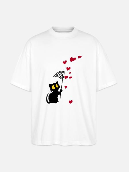 Georgie mit Herzchen - Stanley/Stella Oversized Unisex Bio T-Shirt Blaster 2.0 - Weiß