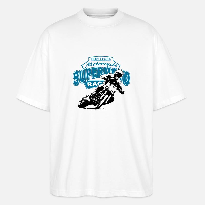 Supermoto Racing - Stanley/Stella Oversized Unisex Bio T-Shirt Blaster 2.0 - Weiß