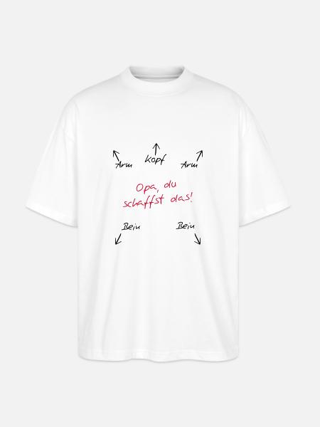 Opa du schaffst das - Stanley/Stella Oversized Unisex Bio T-Shirt Blaster 2.0 - Weiß