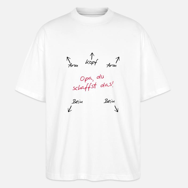Opa du schaffst das - Stanley/Stella Oversized Unisex Bio T-Shirt Blaster 2.0 - Weiß