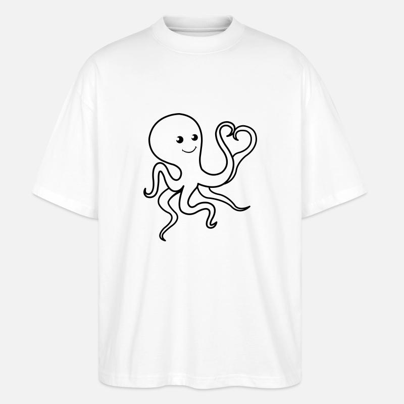 octopus_in_love_01 - Stanley/Stella Oversized Unisex Bio T-Shirt Blaster 2.0 - Weiß