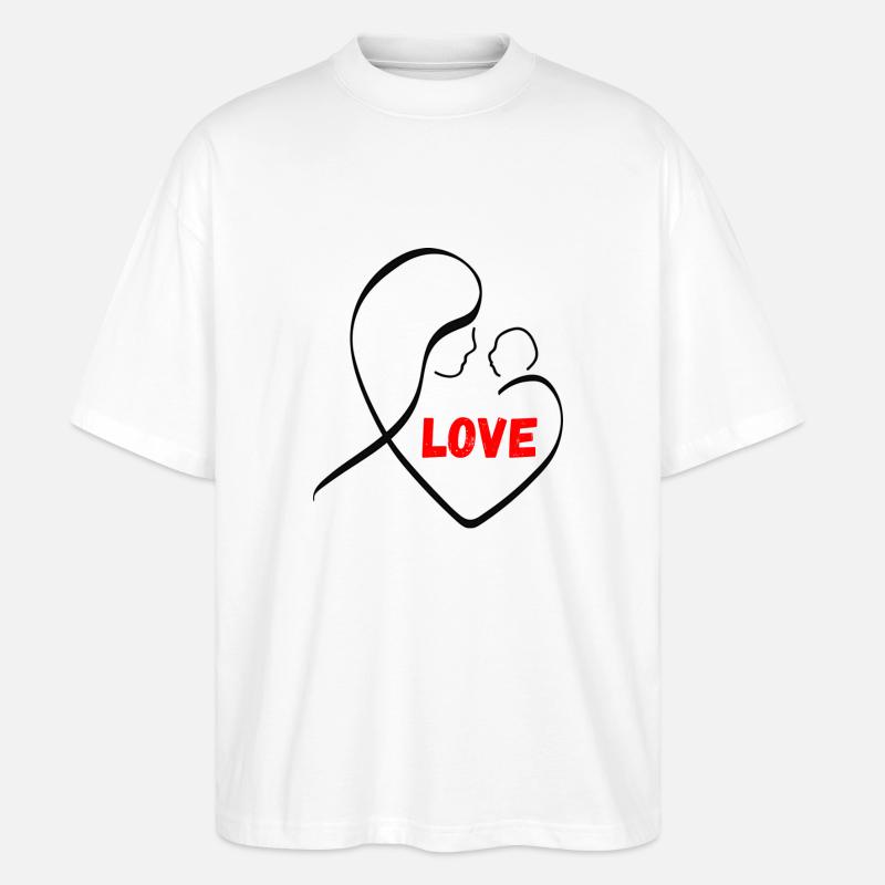 Love Mutter Kind - Stanley/Stella Oversized Unisex Bio T-Shirt Blaster 2.0 - Weiß