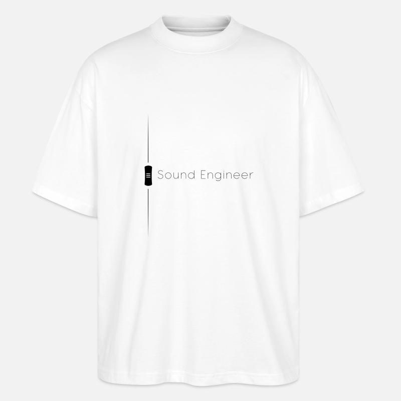 Tontechniker Fader Schwarz - Stanley/Stella Oversized Unisex Bio T-Shirt Blaster 2.0 - Weiß