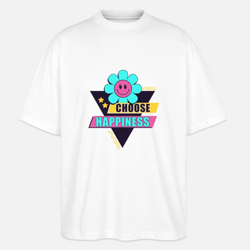 33 Wählen Sie Glück - Stanley/Stella Oversized Unisex Bio T-Shirt Blaster 2.0 - Weiß
