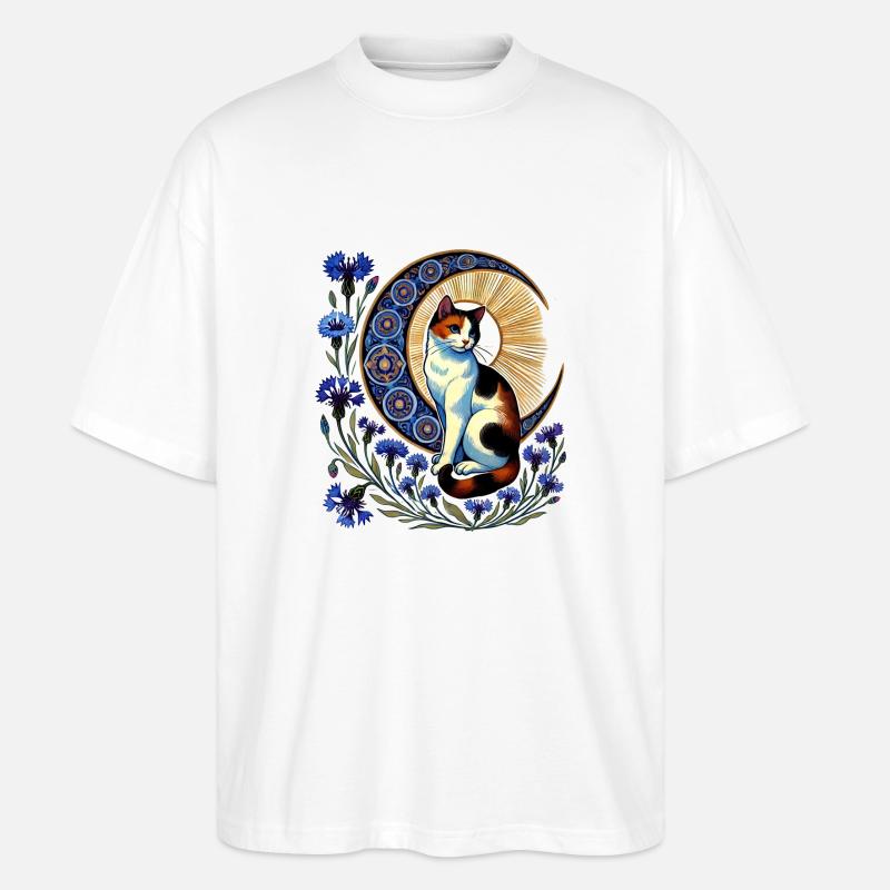 Kattun Katze Mond - Stanley/Stella Oversized Unisex Bio T-Shirt Blaster 2.0 - Weiß