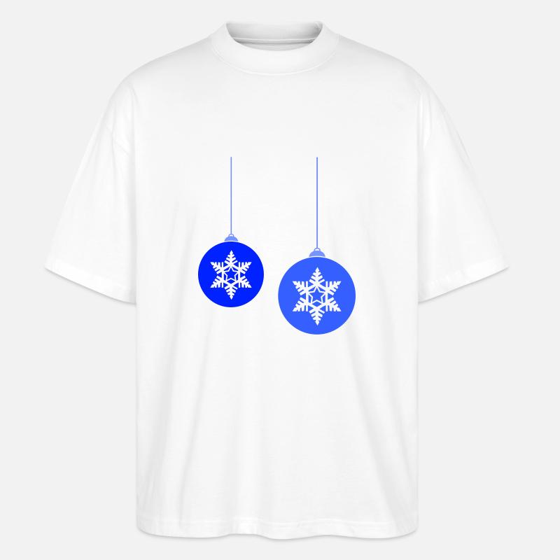 Weihnachtskugeln Stern frost - Stanley/Stella Oversized Unisex Bio T-Shirt Blaster 2.0 - Weiß