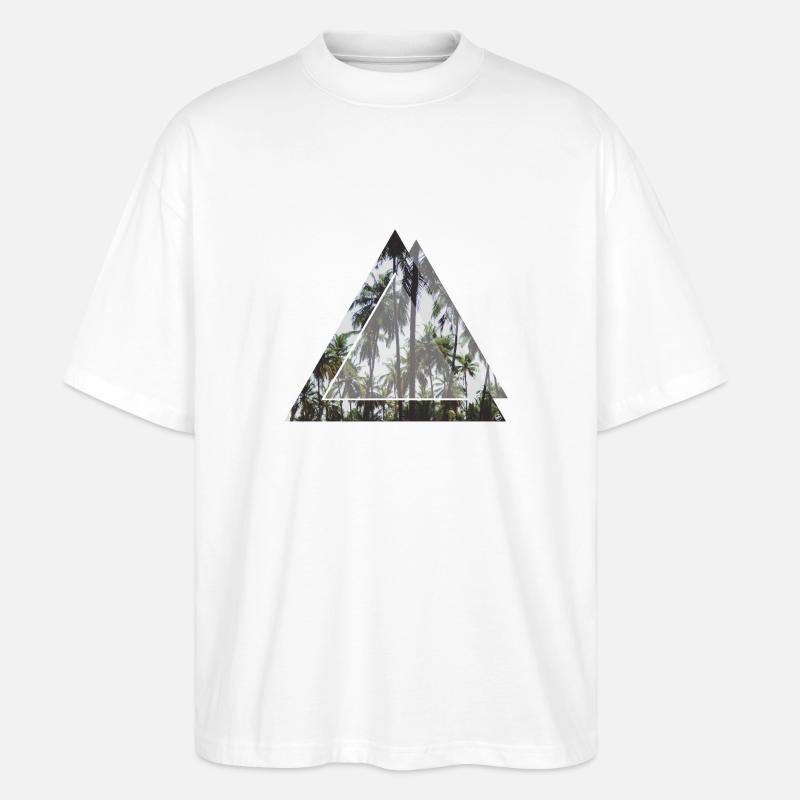 Triangular palm trees - Stanley/Stella Oversized Unisex Organic T-shirt Blaster 2.0 - white