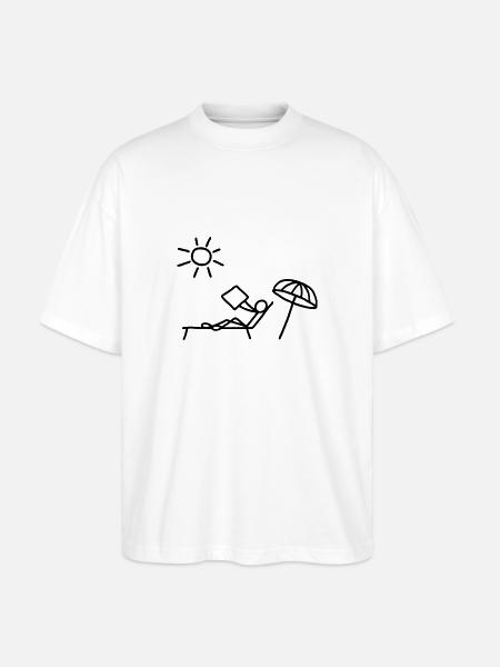 Read sunbathing & newspaper - Stanley/Stella Oversized Unisex Organic T-shirt Blaster 2.0 - white