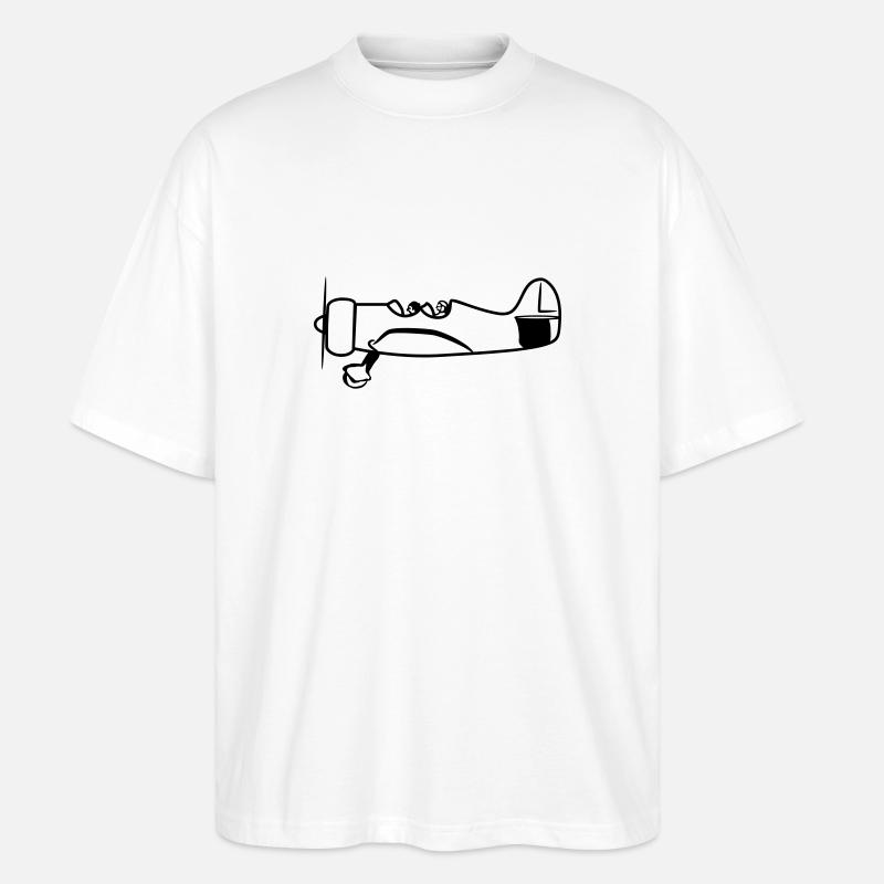 Propeller plane flying oldtimer - Stanley/Stella Oversized Unisex Organic T-shirt Blaster 2.0 - white