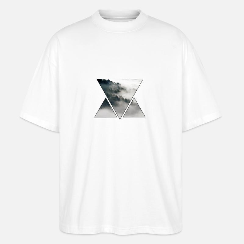 Triangle Brouillard et Forêt - T-shirt bio Blaster 2.0 coupe oversize Stanley/Stella Unisexe - blanc