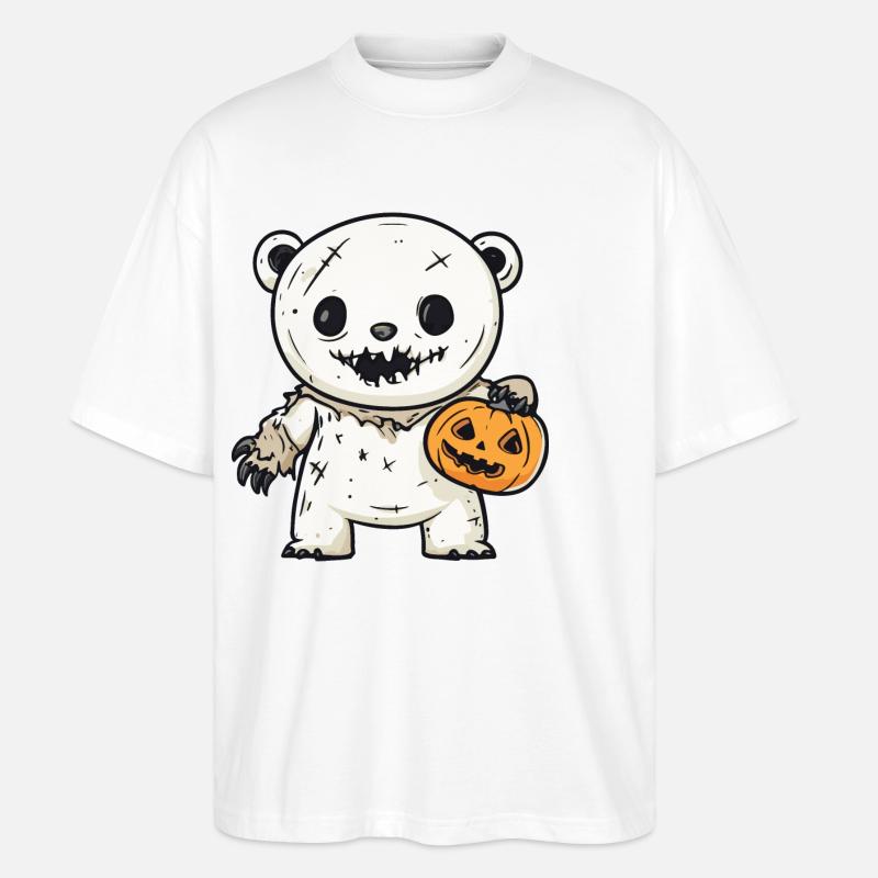 Eisbär Halloween Comic Lustig - Stanley/Stella Oversized Unisex Bio T-Shirt Blaster 2.0 - Weiß
