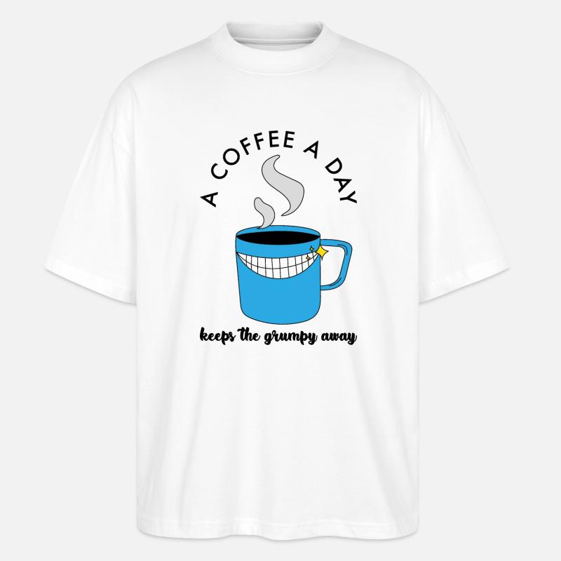 ACoffeeADay - Stanley/Stella Oversized Unisex Bio T-Shirt Blaster 2.0 - Weiß
