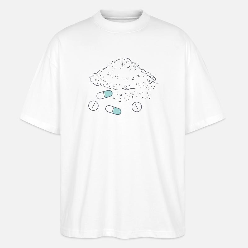 Complément alimentaire Pilules Poudre Comprimés - T-shirt bio Blaster 2.0 coupe oversize Stanley/Stella Unisexe - blanc