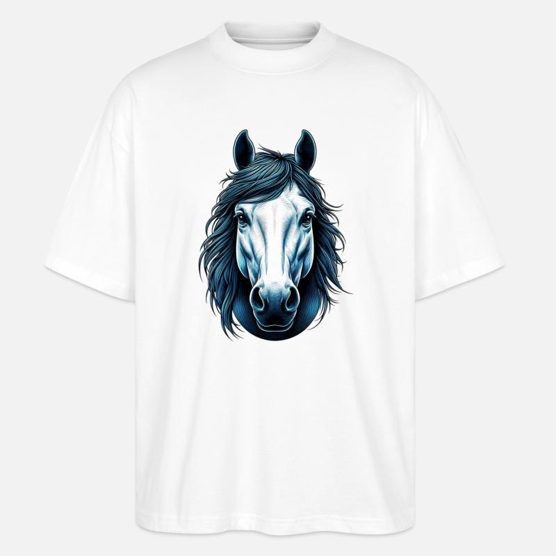 Pferd - Stanley/Stella Oversized Unisex Bio T-Shirt Blaster 2.0 - Weiß