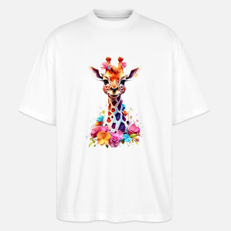 Giraffe V1 24 02 - Stanley/Stella Oversized Unisex Bio T-Shirt Blaster 2.0 - Weiß