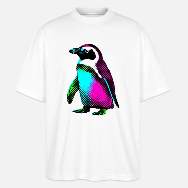 Pingouin - T-shirt bio Blaster 2.0 coupe oversize Stanley/Stella Unisexe - blanc