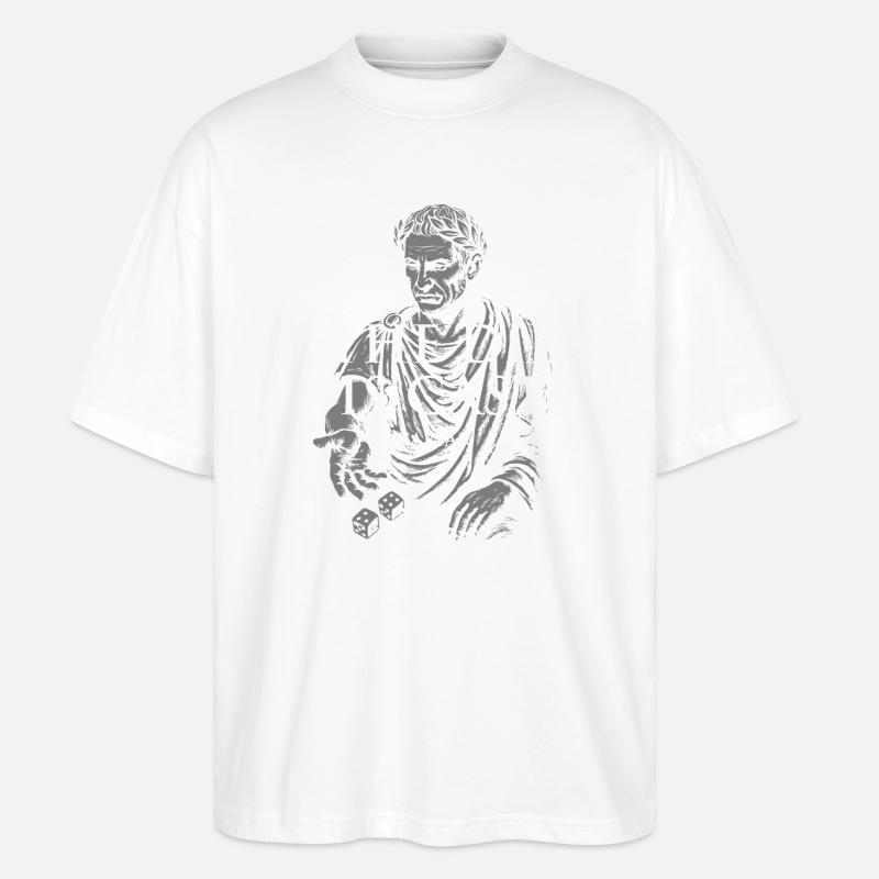 Roman Caesar Zitat verspieltes Design - Stanley/Stella Oversized Unisex Bio T-Shirt Blaster 2.0 - Weiß