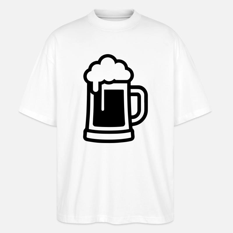 Bierglas Symbol Bier - Stanley/Stella Oversized Unisex Bio T-Shirt Blaster 2.0 - Weiß