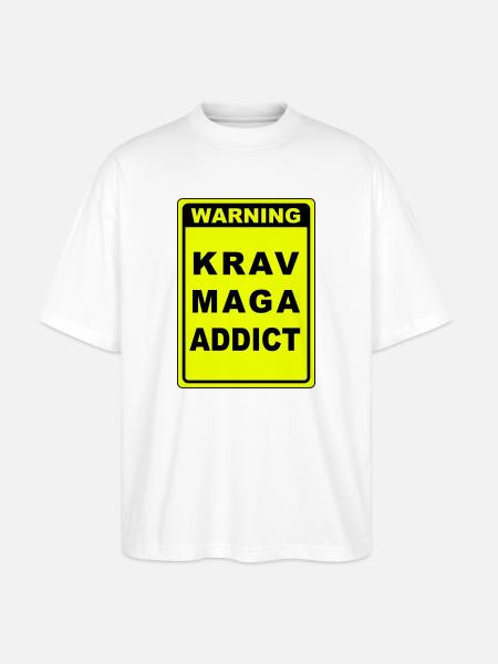 Warning Krav Maga Addict - Stanley/Stella Oversized Unisex Organic T-shirt Blaster 2.0 - white