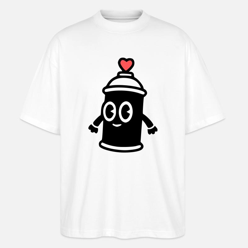 Graffiti Spraydose | Street Art mit Herz - Stanley/Stella Oversized Unisex Bio T-Shirt Blaster 2.0 - Weiß