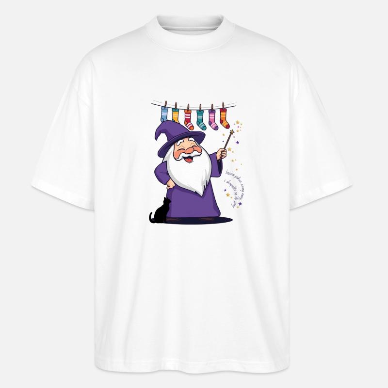 Der Zauberer und die Socken - Stanley/Stella Oversized Unisex Bio T-Shirt Blaster 2.0 - Weiß