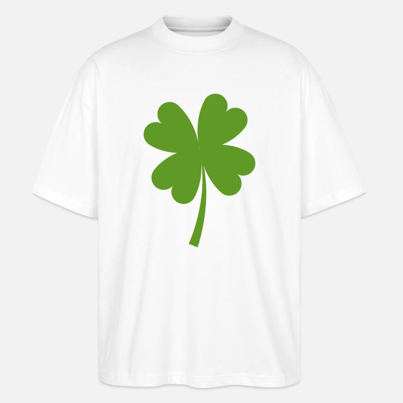 Solid four-leaf clover - Stanley/Stella Oversized Unisex Organic T-shirt Blaster 2.0 - white