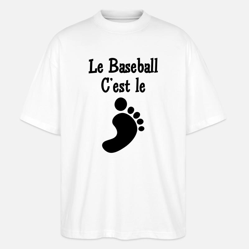 Le Baseball c’est le Pied - T-shirt bio Blaster 2.0 coupe oversize Stanley/Stella Unisexe - blanc