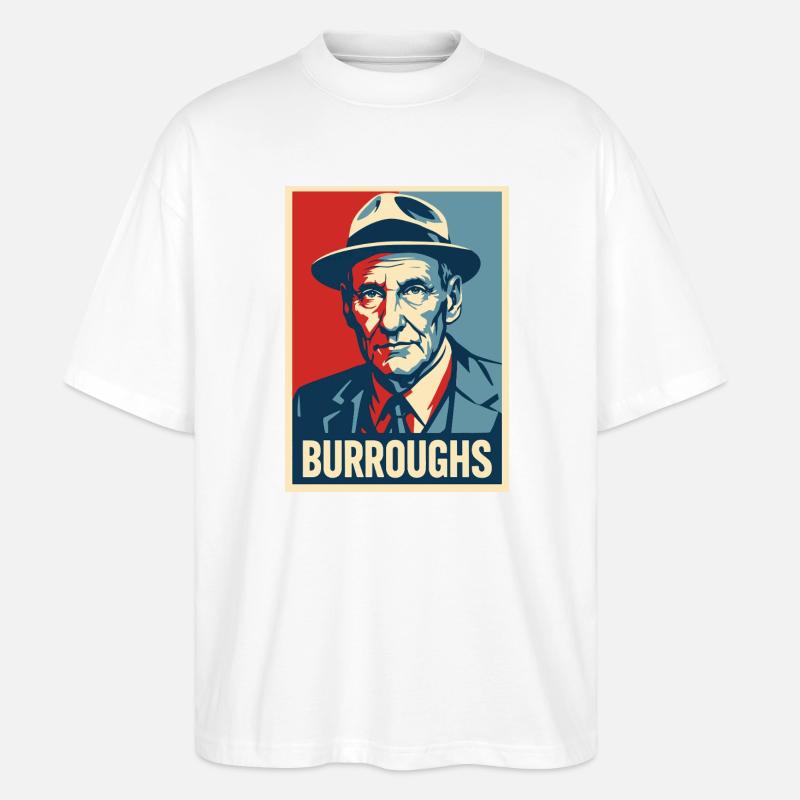 Burroughs Pop-Art-Porträt - Stanley/Stella Oversized Unisex Bio T-Shirt Blaster 2.0 - Weiß
