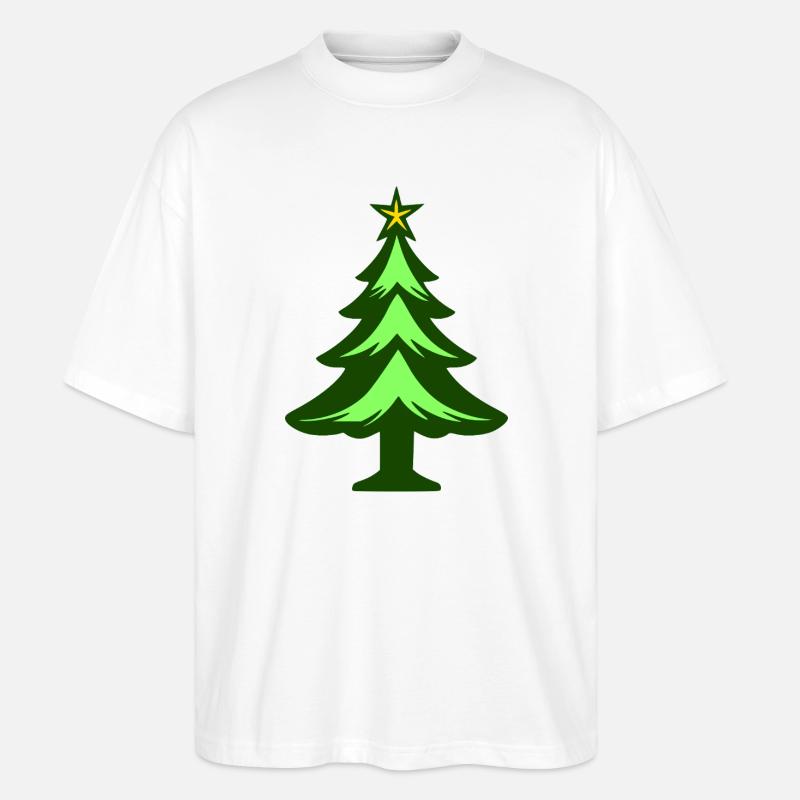 Einfache Weihnachtsbaum-Grafik - Stanley/Stella Oversized Unisex Bio T-Shirt Blaster 2.0 - Weiß