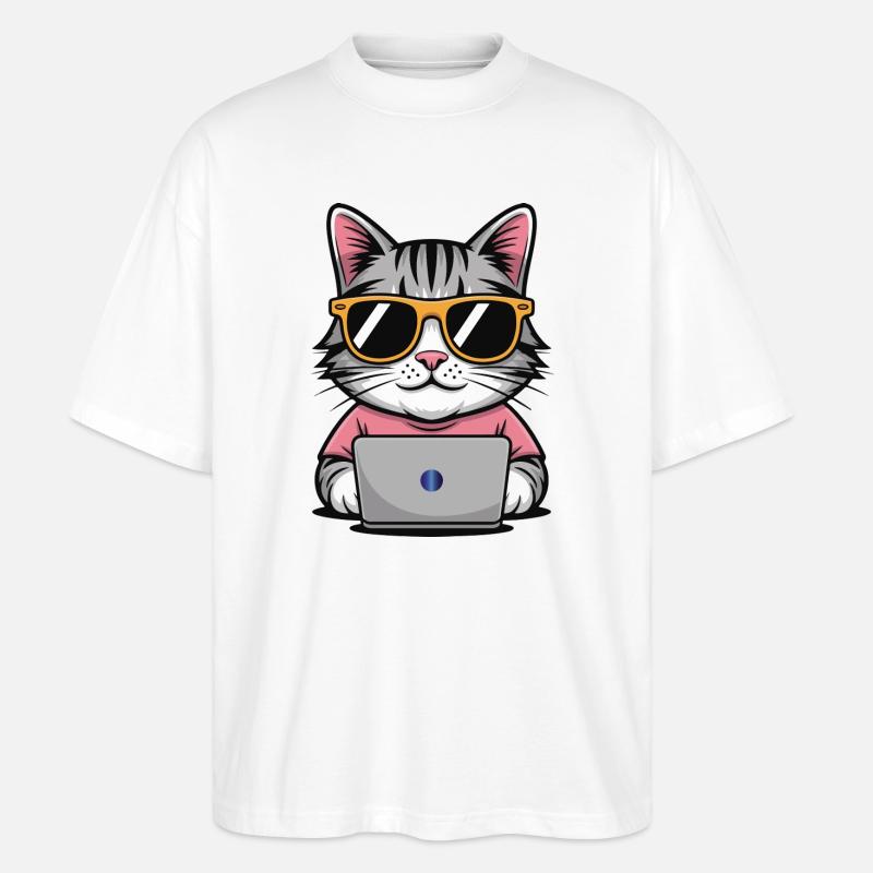 Cats_office - Stanley/Stella Oversized Unisex Bio T-Shirt Blaster 2.0 - Weiß