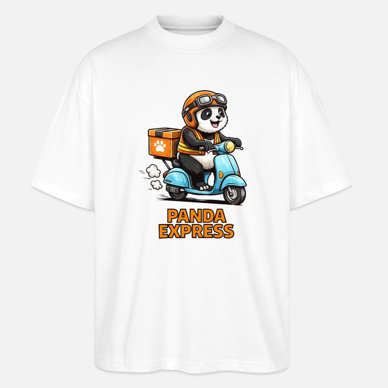 Panda Lieferroller - Stanley/Stella Oversized Unisex Bio T-Shirt Blaster 2.0 - Weiß