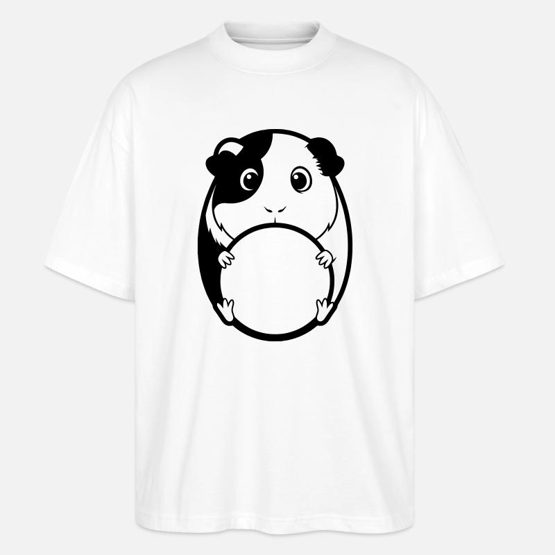 Dickes Meerschweinchen Comic - Stanley/Stella Oversized Unisex Bio T-Shirt Blaster 2.0 - Weiß