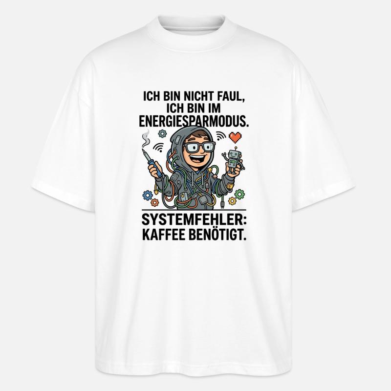 Technik Nerd Löten Roboter DIY - Stanley/Stella Oversized Unisex Bio T-Shirt Blaster 2.0 - Weiß