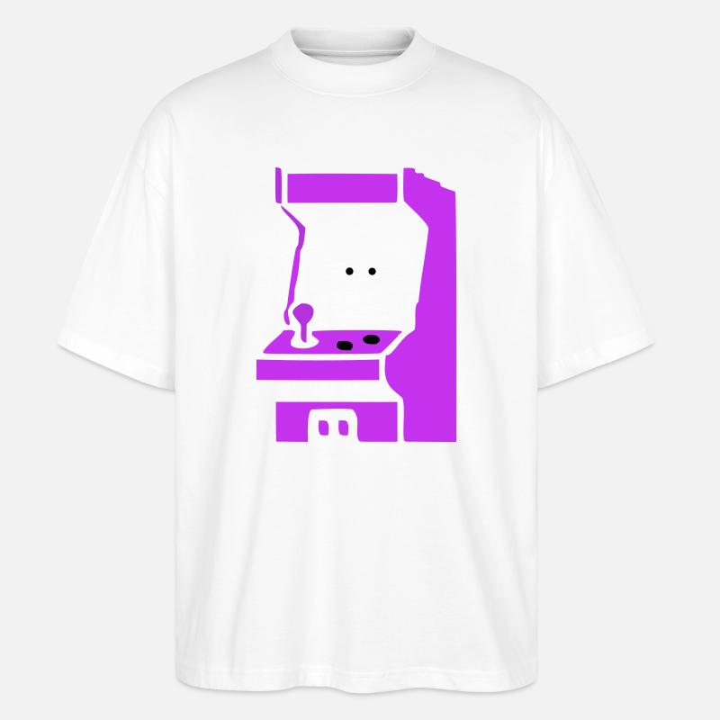 Machine à sous Arcade Silhouette - T-shirt bio Blaster 2.0 coupe oversize Stanley/Stella Unisexe - blanc