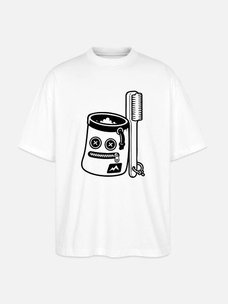 Bouldering Chalkbag Brush Motif - Stanley/Stella Oversized Unisex Organic T-shirt Blaster 2.0 - white