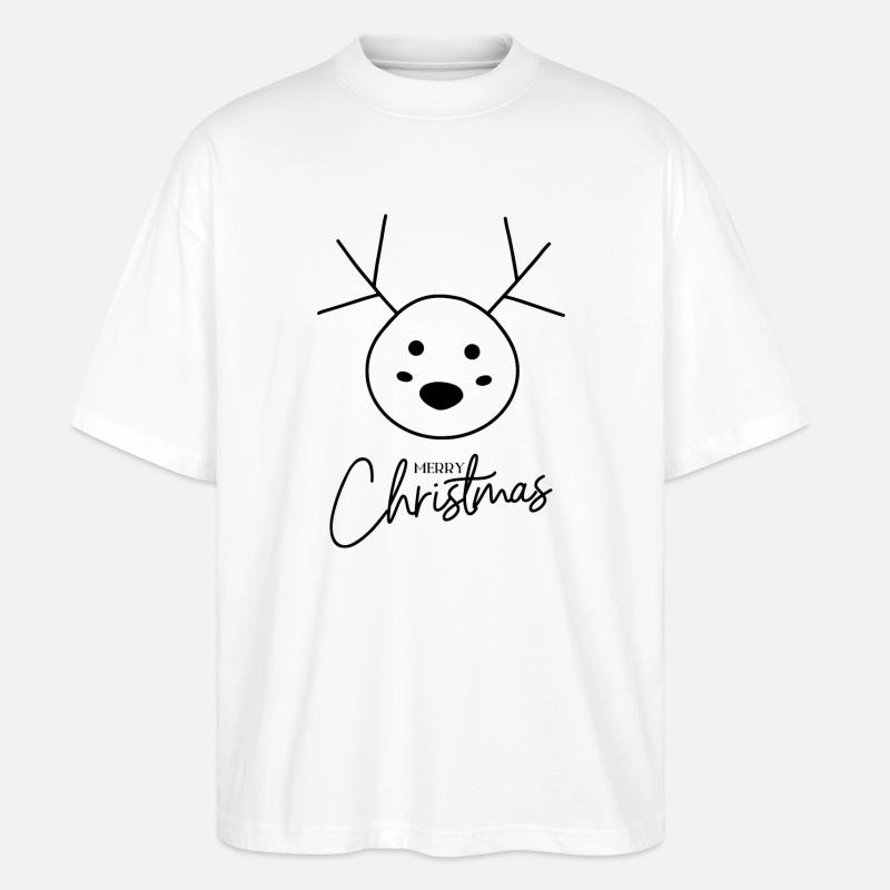 Weihnachten Elch Strichmännchen (2) - Stanley/Stella Oversized Unisex Bio T-Shirt Blaster 2.0 - Weiß