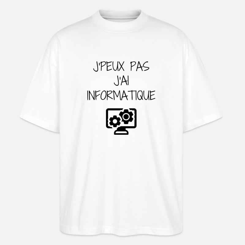 Computer / Informatiker / Aussenseiter / Ingenieur - Stanley/Stella Oversized Unisex Bio T-Shirt Blaster 2.0 - Weiß