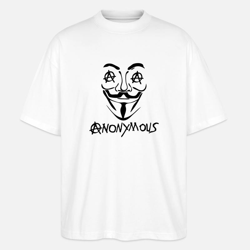 anarchy logo anonymous2 mask mask - Stanley/Stella Oversized Unisex Organic T-shirt Blaster 2.0 - white