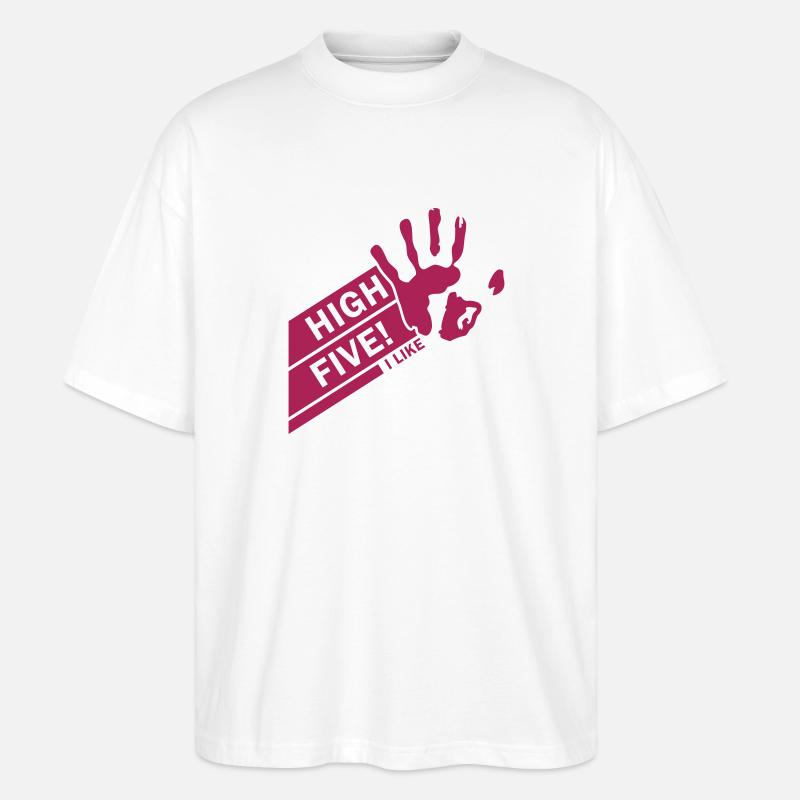 High Five einfarbig - Stanley/Stella Oversized Unisex Bio T-Shirt Blaster 2.0 - Weiß