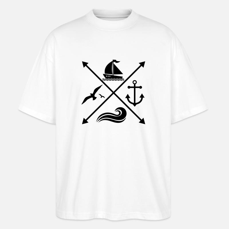 Segeln - Stanley/Stella Oversized Unisex Bio T-Shirt Blaster 2.0 - Weiß