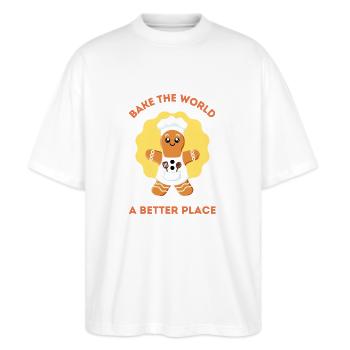 Rendre le monde meilleur - T-shirt bio Blaster 2.0 coupe oversize Stanley/Stella Unisexe - blanc - Devant - Alina (178cm) & Michal (187cm)