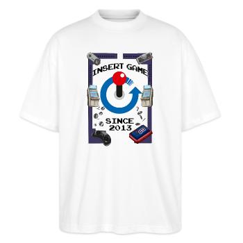 10th Anniversay (Light Design) - Stanley/Stella Oversized Unisex Organic T-shirt Blaster 2.0 - white - Front - Alina (178cm) & Michal (187cm)